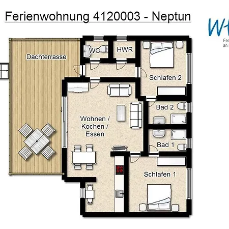 Haus Dunenrose Ferienwohnung Neptun Lejlighed Borkum